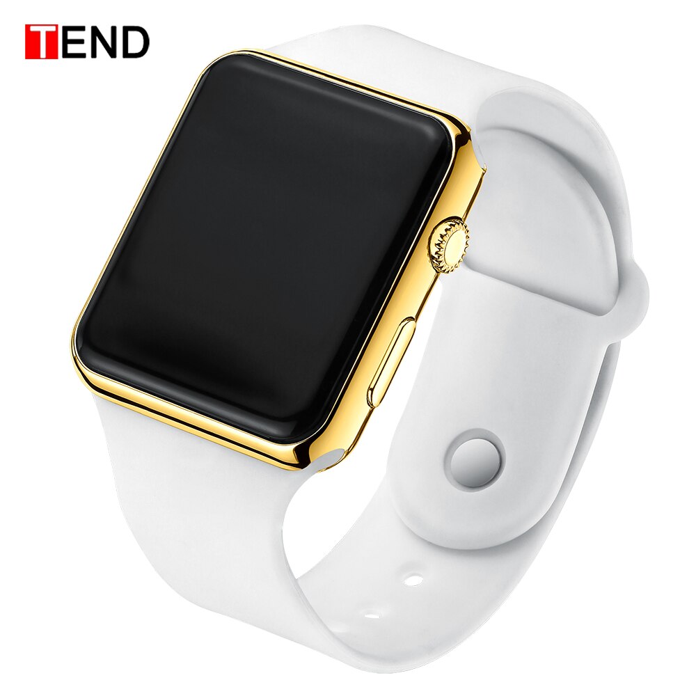 Mode Mannen Sport LED Horloge Digitale Horloge Mannen Horloge Siliconen Elektronische hodinky Saat elektronische digitale klok: White Gold