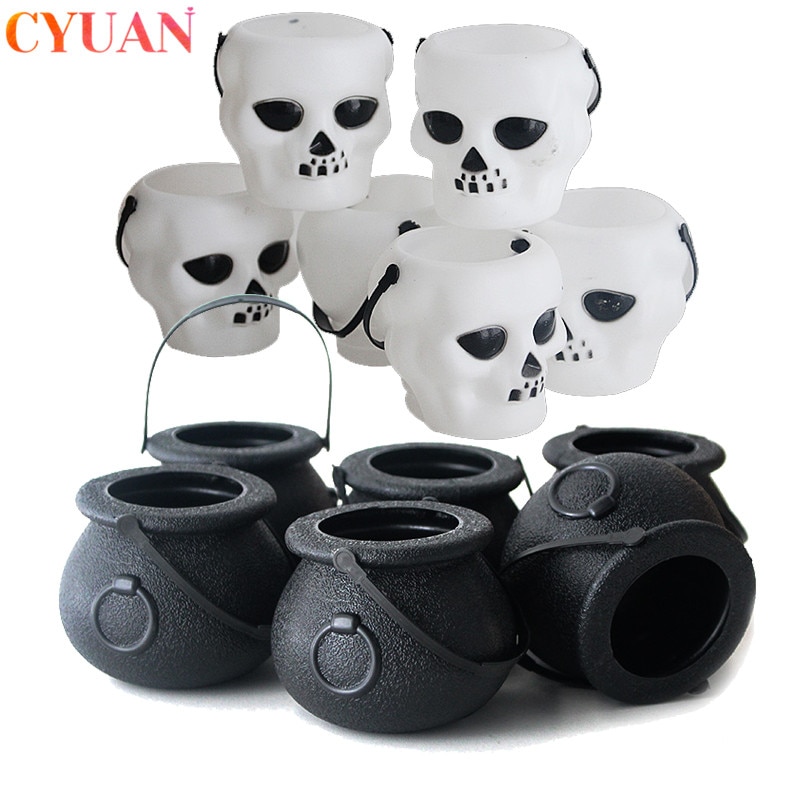 5/6 stk halloween godteri bøtte kurv gresskar boks heks hodeskalle triks eller godbit spann holder halloween dekorasjoner for hjemmet