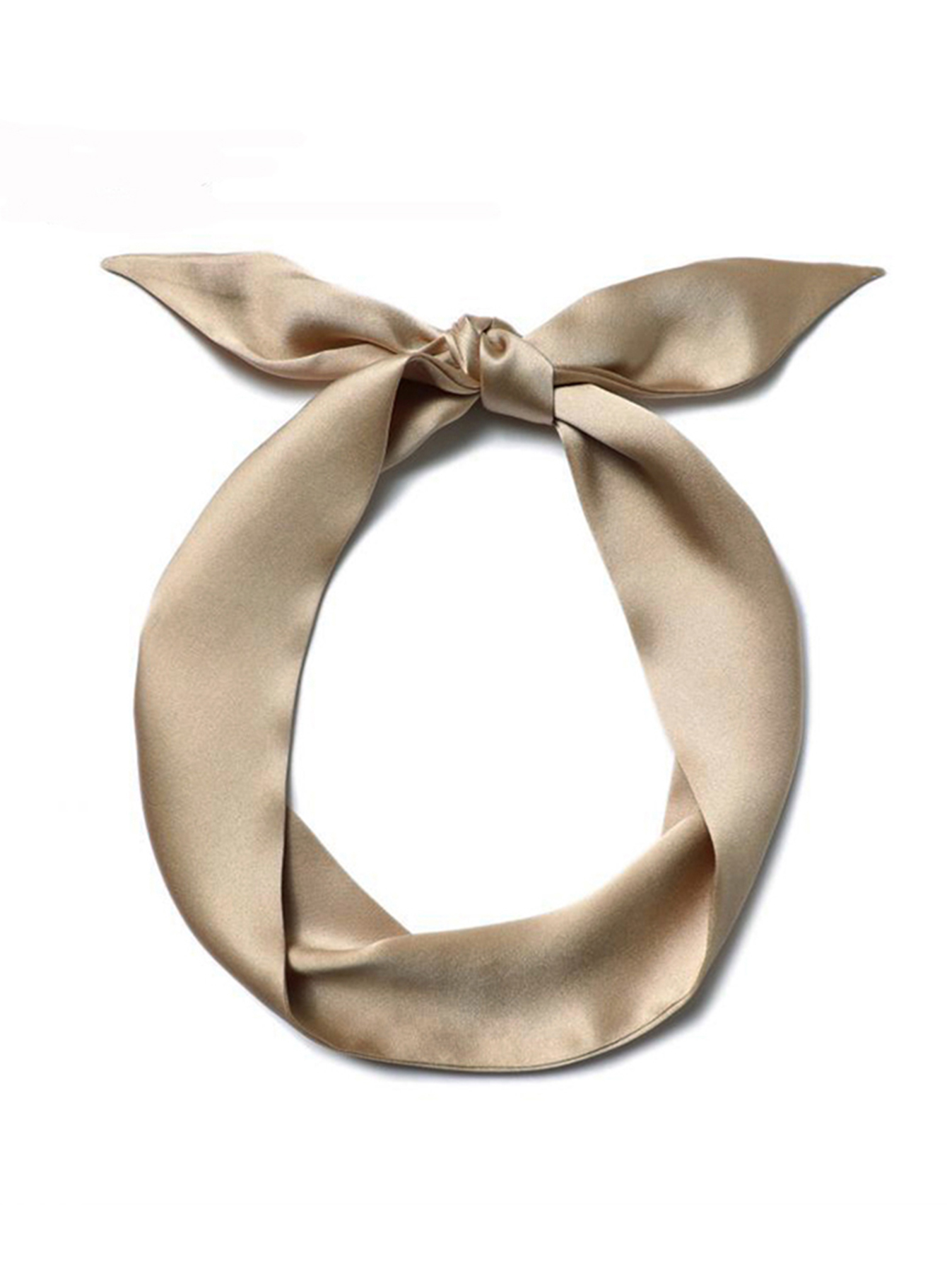 Mulher lenço de seda magro longo tira de cabelo fita de seda pequeno pescoço cachecóis saco alça fita lenço senhoras gravata 4cm * 90cm: Champagne
