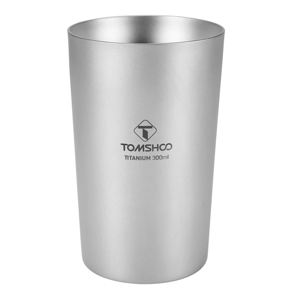 TOMSHOO Titanium Cup Single-Wall Beer Cup 17oz 500ml Ultralight Water Cup Coffee Tea Mug Tableware Camping Cup For BBQ Picnic: 300ml