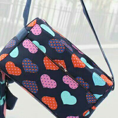 Stall Low Price Wang Yan-Style Crossbody Bag Multilayer Storage Bag Oxford Cloth Waterproof WOMEN'S Bag 300: Multi color Peach Heart