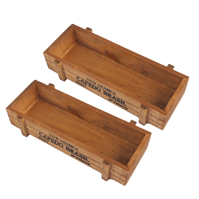 1PC Wood Flower pot Garden Planter Plant Pot Window Box Succulent Flower Bed Flower Pots &amp; Planters