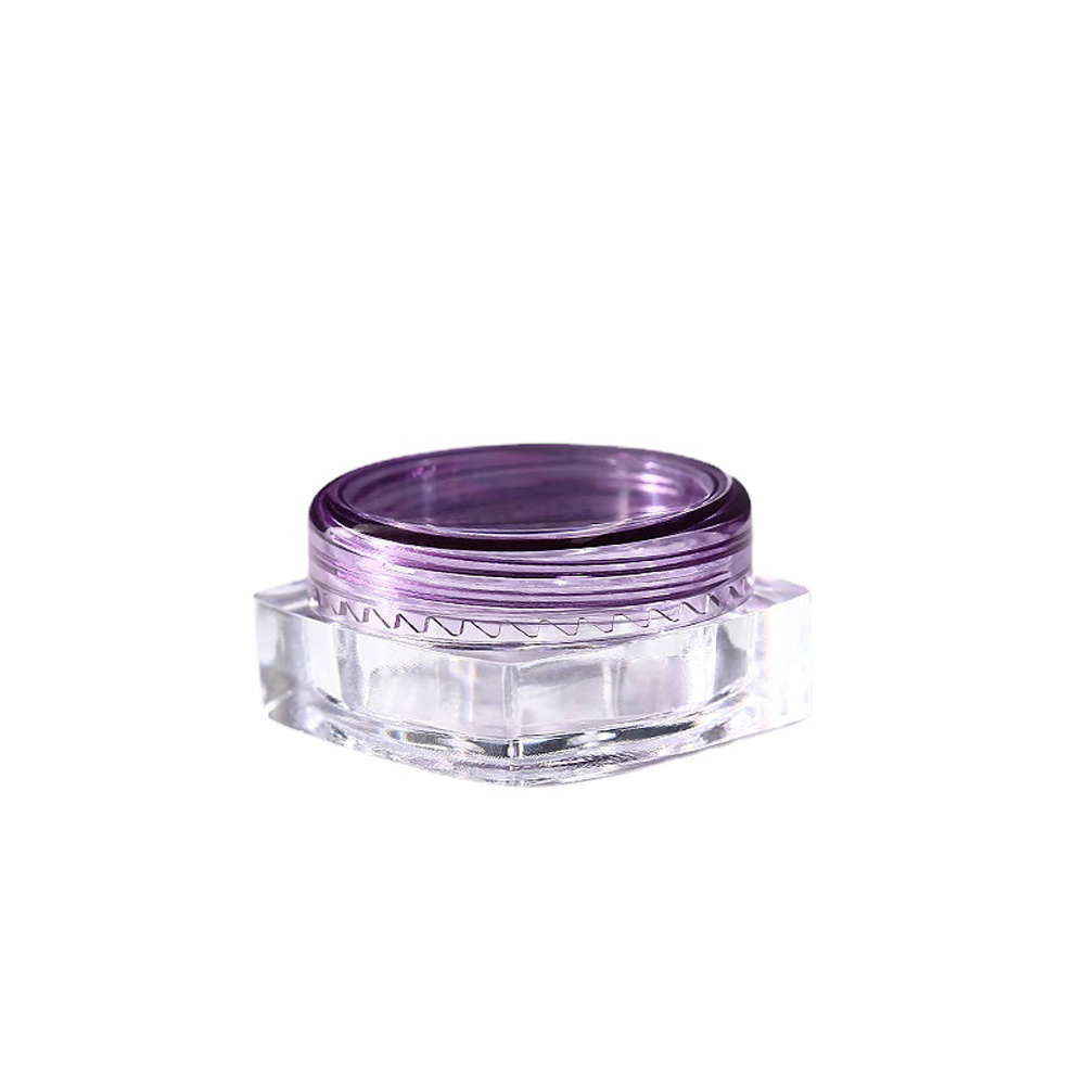 10 stuks 3g/5g lege vierkante plastic cosmetische proefpotjes, transparante potjes/flesjes, make-upcontainers geschikt voor gezichtscrème, lippenbalsem, knutselspullen en opbergartikelen.: Violet/紫罗兰 / 18ml