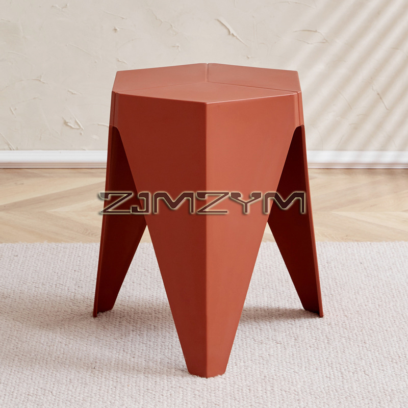 Repose-pieds de banc de remplacement de chaussure de style nordique, optique renforcée, petit tabouret en plastique, tabouret bas d'attente, maison: Marron