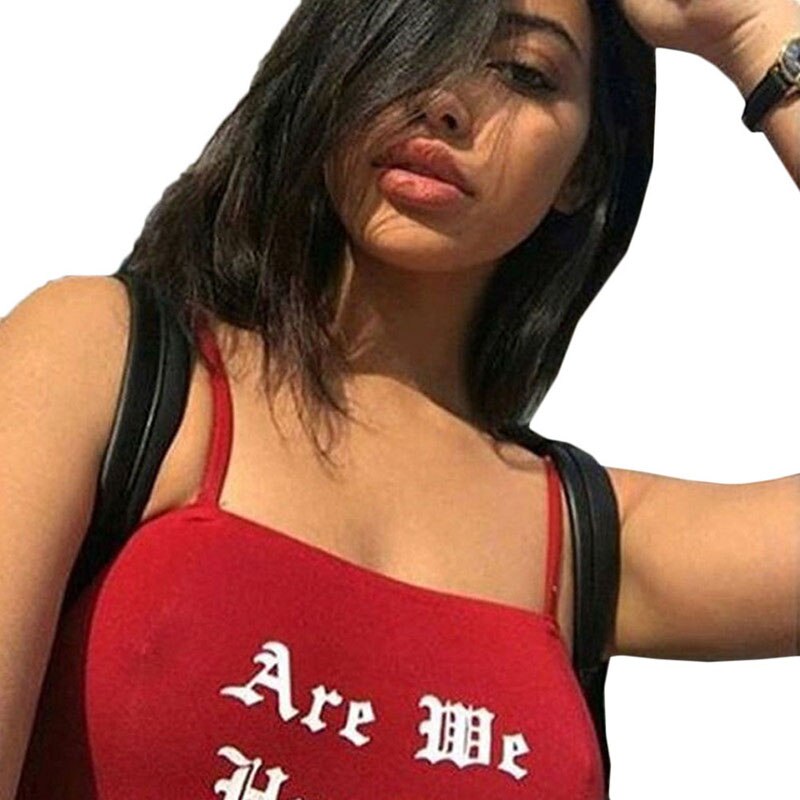 Sommer gym fitness tank tops dame dame sport toppe røde ensfarvede bogstaver trykt ærmeløs træning træning top vest