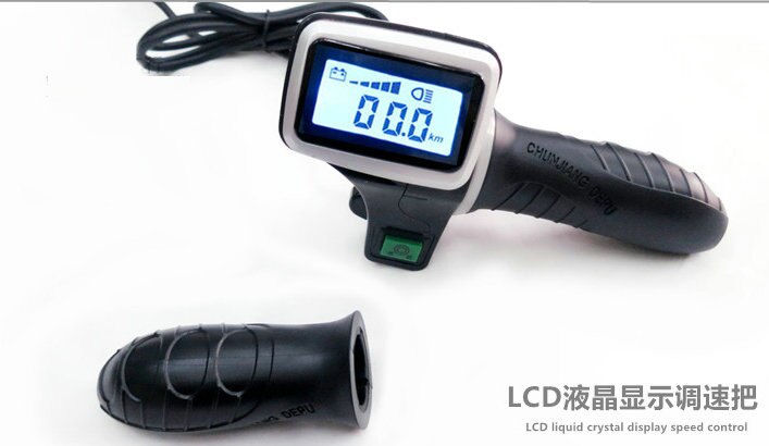 twist throttle gas handle grips with led display screen and cruise switch accelerator for electric scooter ebike moped tricycle