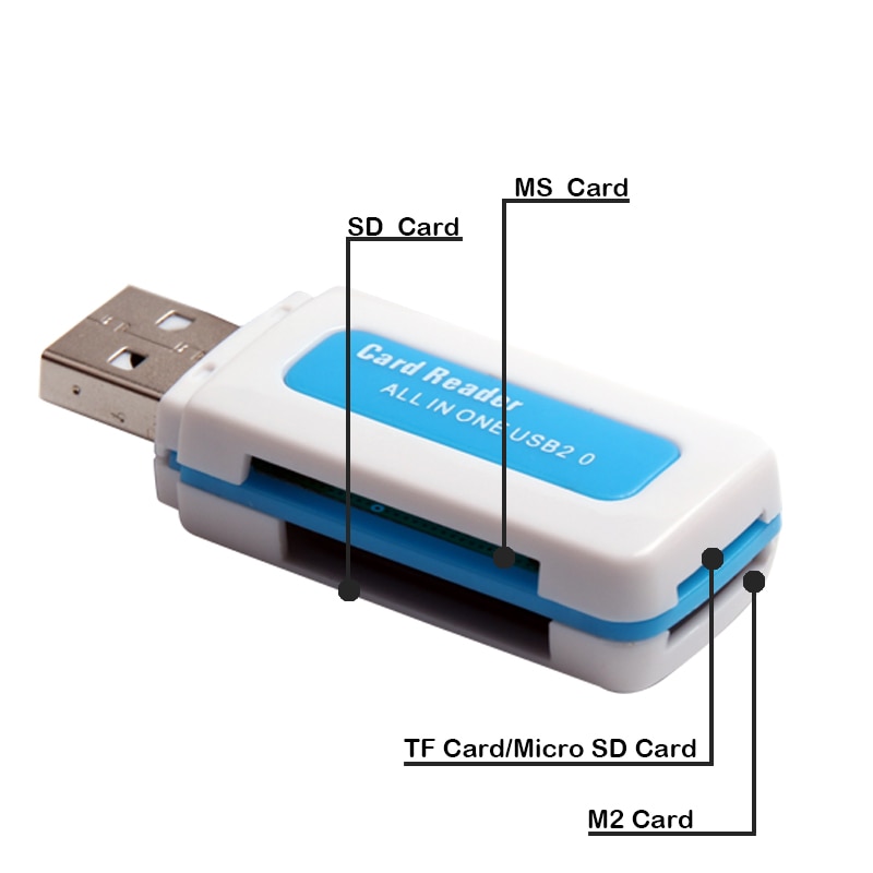 SR Product USB 2.0 Multi Card Reader 4 in 1 Memory Card Reader for M2 SD SDHC DV Micro SD TF Card