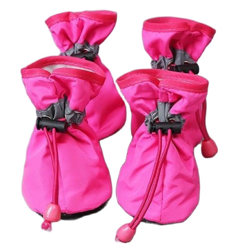 4 unids/set zapatos impermeables para perros botas de lluvia antideslizantes calzado para gatos pequeños perros cachorros botines para mascotas accesorios para patas de mascotas: S / Verde
