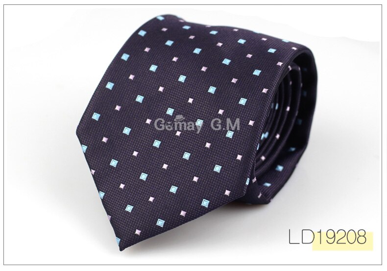 Männer Krawatten für Geschäft Formale Hochzeit Krawatte für Männer 8cm Streifen Punkte Krawatte Anzüge Krawatte Jacquard Krawatte: LD19208