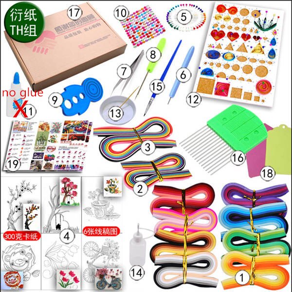 Tool Meest Complete Quilling Paper Set Kleur Papier Ambachtelijke Tekening Materiaal Pakket Beginners Tool Board met Doos Koffer: 2AA