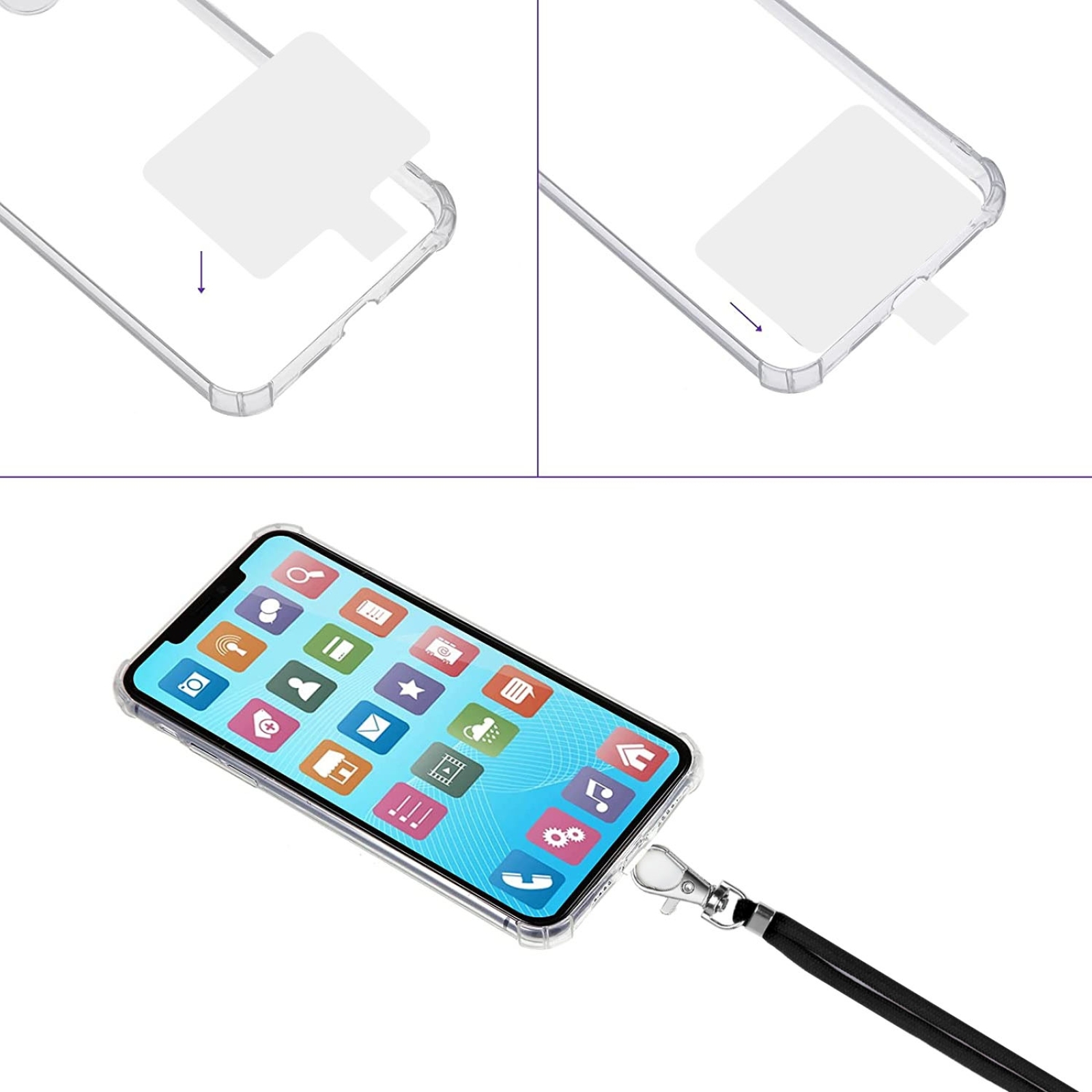 Universal Mobile Phone Lanyard For with almost any phone and case combination Cellphone Lanyard