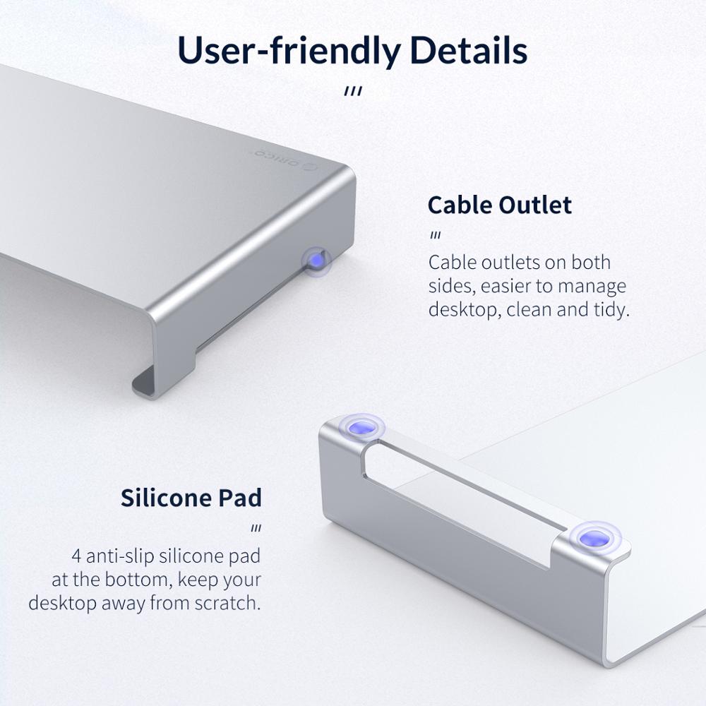 ORICO KCS1 Portable Aluminum Monitor Stand Riser Computer Universal Metal Laptop Stand Desktop Stand for MacBook Lenovo Dell