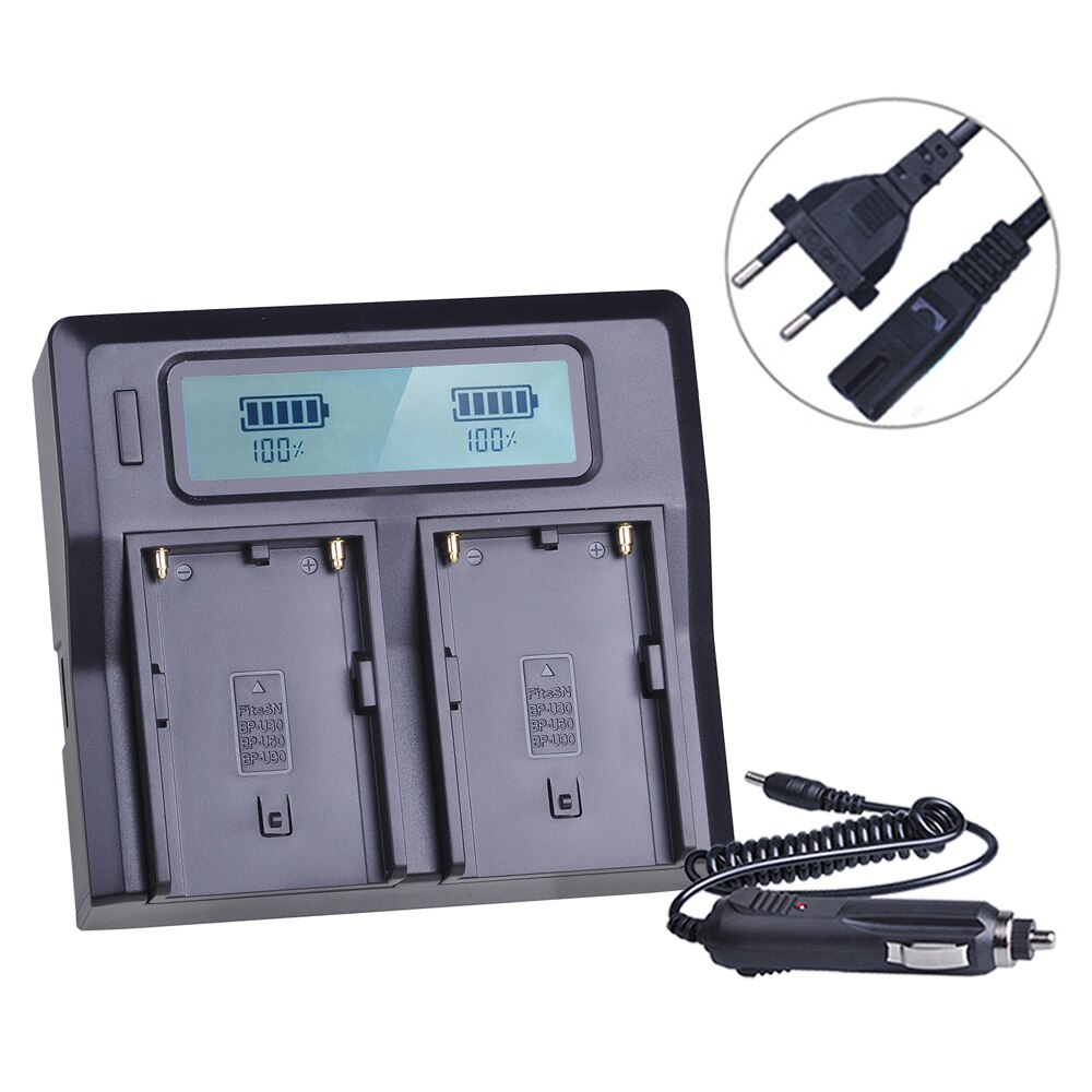 BP-U30 BP-U60 BP-U65 BP-U90 Lcd Dual Battery Charger Voor Sony PMW-100, 50 PMW-160 PMW-200 PMW-300 PMW-EX1 PMW-EX3 PMW-F3 PHU-60K