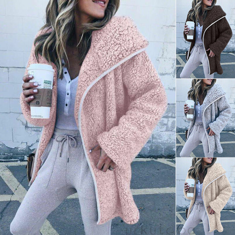 Vinter dame jakker kåpe dame varm genser cardigans dame fleece imitert pels hettegenser yttertøy manteau femme plus str.