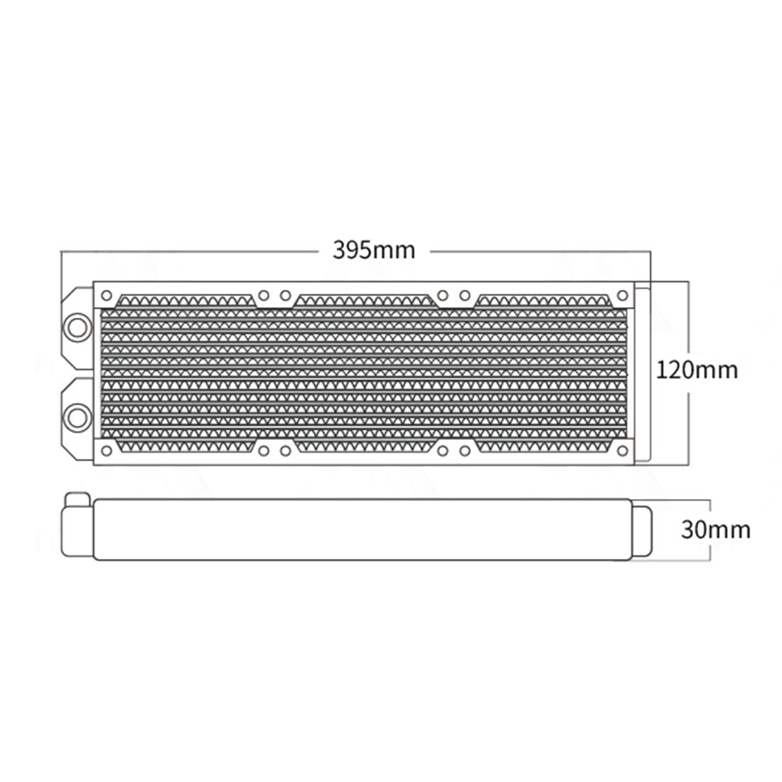 360mm Aluminum Computer Radiator Water Cooler Cooling Heatsink Exchanger Water Cool System For Computer For Children-Black White