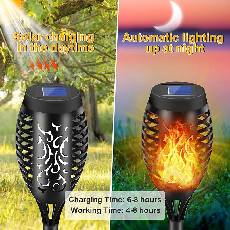 4/2/1Pcs Solar Flamme Lichter Taschenlampe Flackern Licht Wasserdicht Garten Dekoration Im Freien Rasen Tiki Led Pfad Yard terrasse Boden Lampe