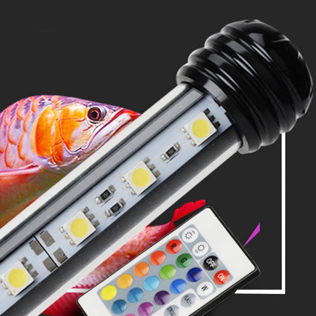 Aquarium Dimmable RGB Light Waterproof Underwear Bar Lamp Remote Control Aquarium Atmosphere Light
