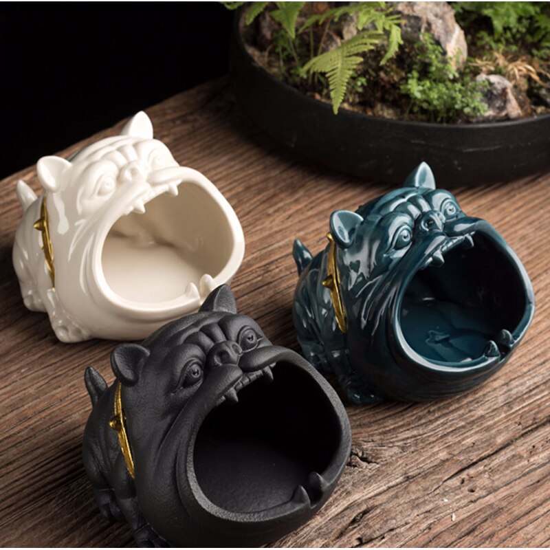 Nordic Art Retro Ceramic Small Animal Ashtray Anti-fly Ash Simple Living Room Office Ashtray Multi-functional Storage Ornaments
