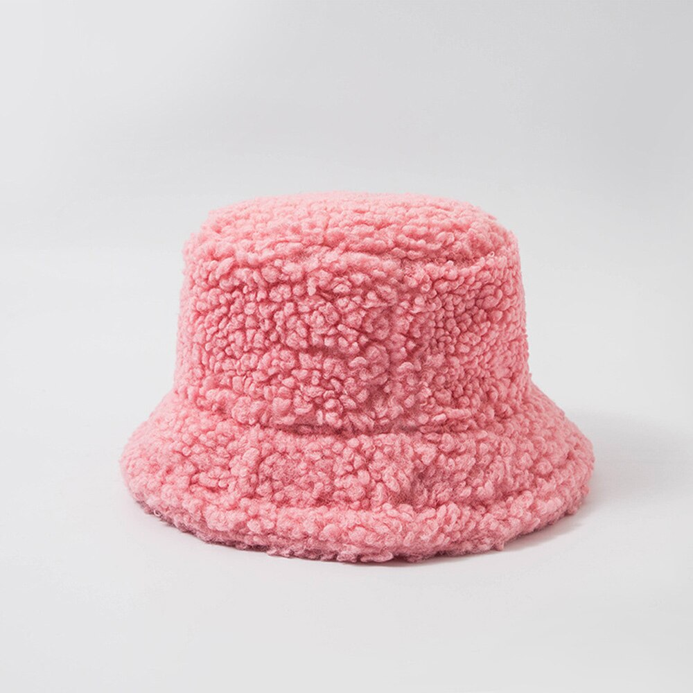 Winter dames hoeden teddy fluweel warme oorbeschermer vissershoed accessoires vintage lam fluwelen pet mooie pluche emmerhoed: Kleur 8