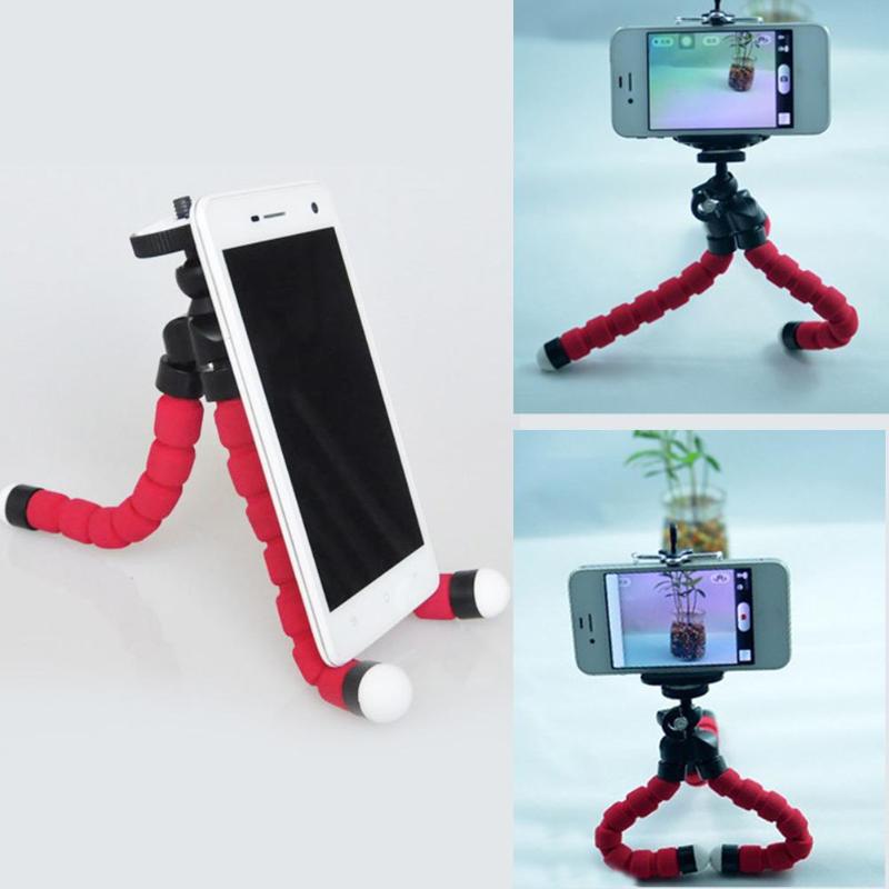 Mini bärbar flexibel svamp bläckfisk stativ telefon stativ kamerahållare fäste för iphone smartphone för gopro kamera