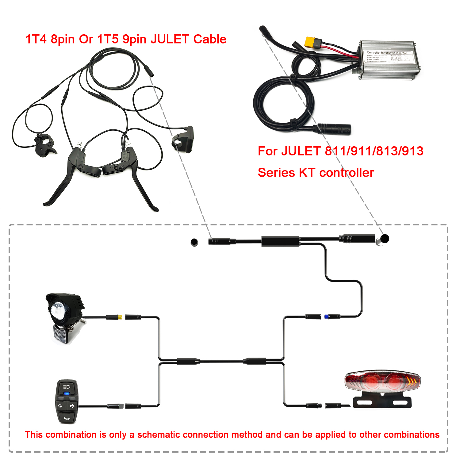 Ebke-universal elektrisk sykkel elsykkel lyssett , 24v, 36v, 48v, 60v,  bafang, julet, styrebremselys
