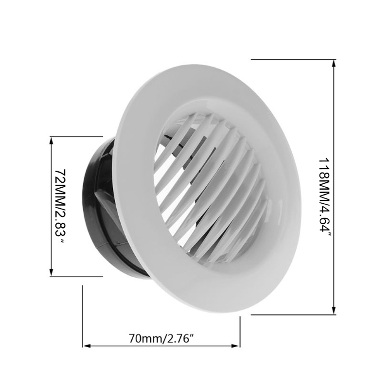 Y1UD Air Vent Extract Valve Grille Round Diffuser Ducting Ventilation Cover 100mm