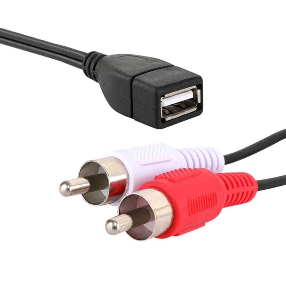 1.5 M Usb a Femmina Presa a 2 Rca Spina Maschio Audio Video Cavo di Prolunga Del Cavo per Video Tv