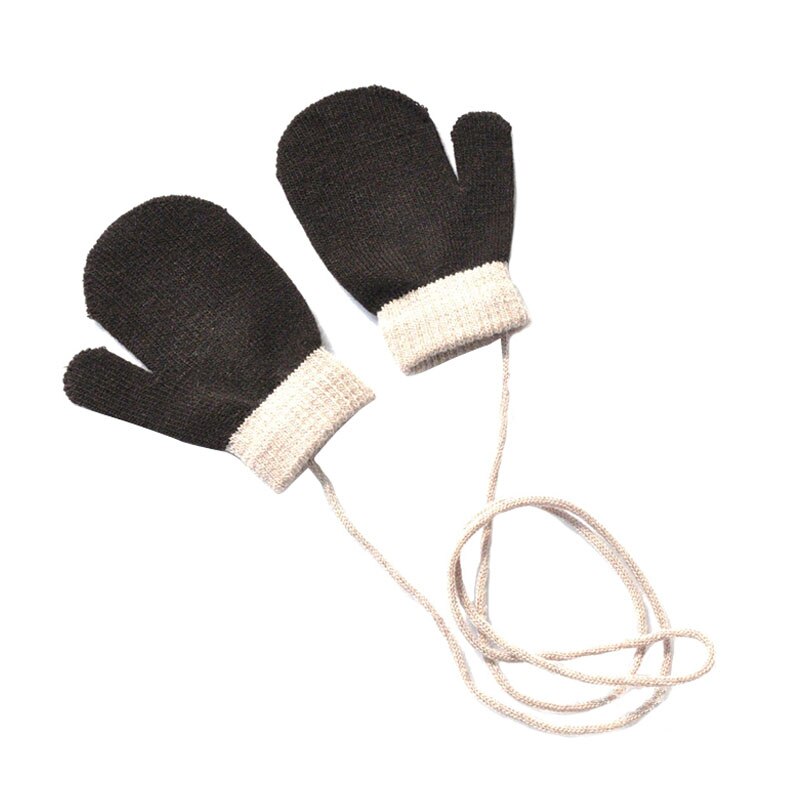 Warmom Kinderen Winter Warm Gebreide Jarretel Handschoenen Met Touw Volledige Vinger Wanten Handschoenen Voor Kinderen Peuter Kids Voor 1-4Y: Camel coffee