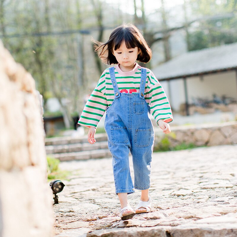 Baby Girls Rompers Denim Pants Overalls Jeans 2-7 Yrs Baby Boys Jeans Kids Clothes Casual Children's Jeans Kids Trousers