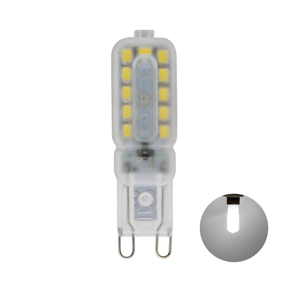 Bombilla alargada LED G9, iluminación de ahorro de energía, Bombilla decorativa de 220V, lámpara LED G9, Bombilla Led tipo mazorca regulable: White / 22