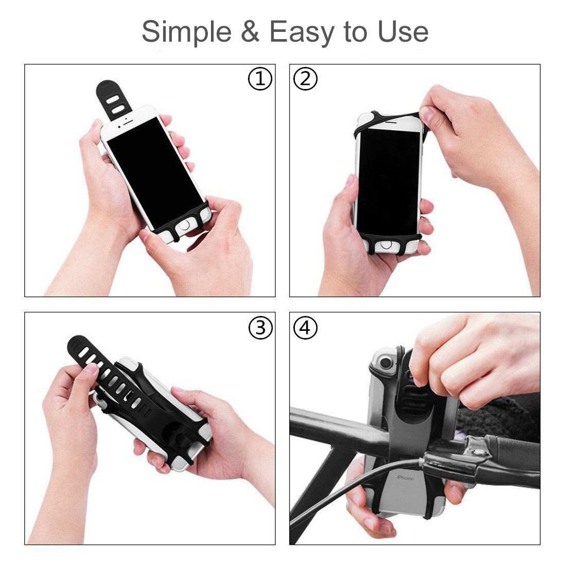 Uniwersalny silikonowy uchwyt rowerowy na telefon komórkowy Uchwyt motocyklowy na kierownicę Stojak na iPhone 12 11 Pro Max XS Xiaomi