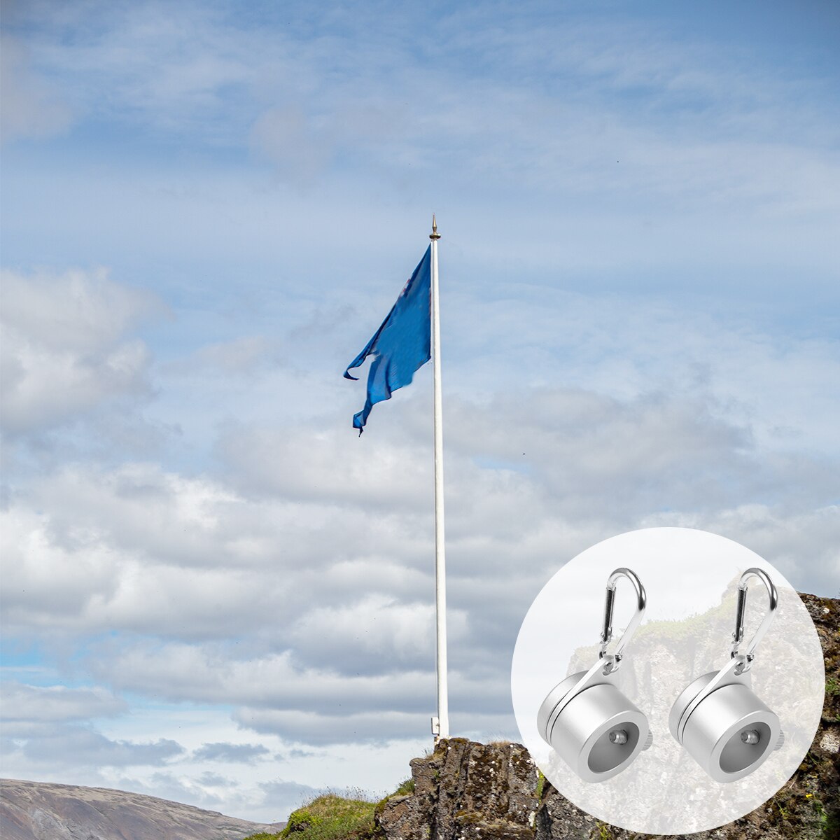 1 Set Premium Rotating Mounting Rings Spinning 360 Degree Flag Accessory