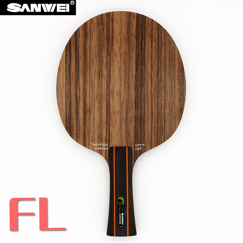 Sanwei to ansigt bordtennis klinge forsvar ketcher ping pong bat padle: Fl langt håndtag