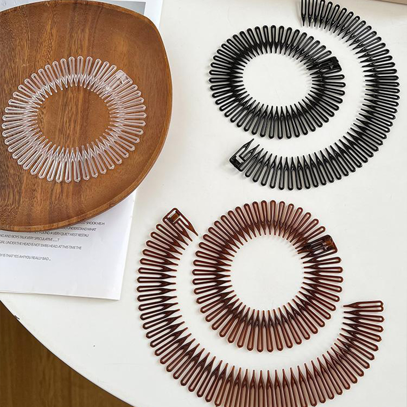 1 Pza/lote, horquilla Invisible para el cabello roto para mujer, círculo completo para adultos, peine Flexible elástico, diadema para dientes, Aro para el cabello, accesorios de estilismo
