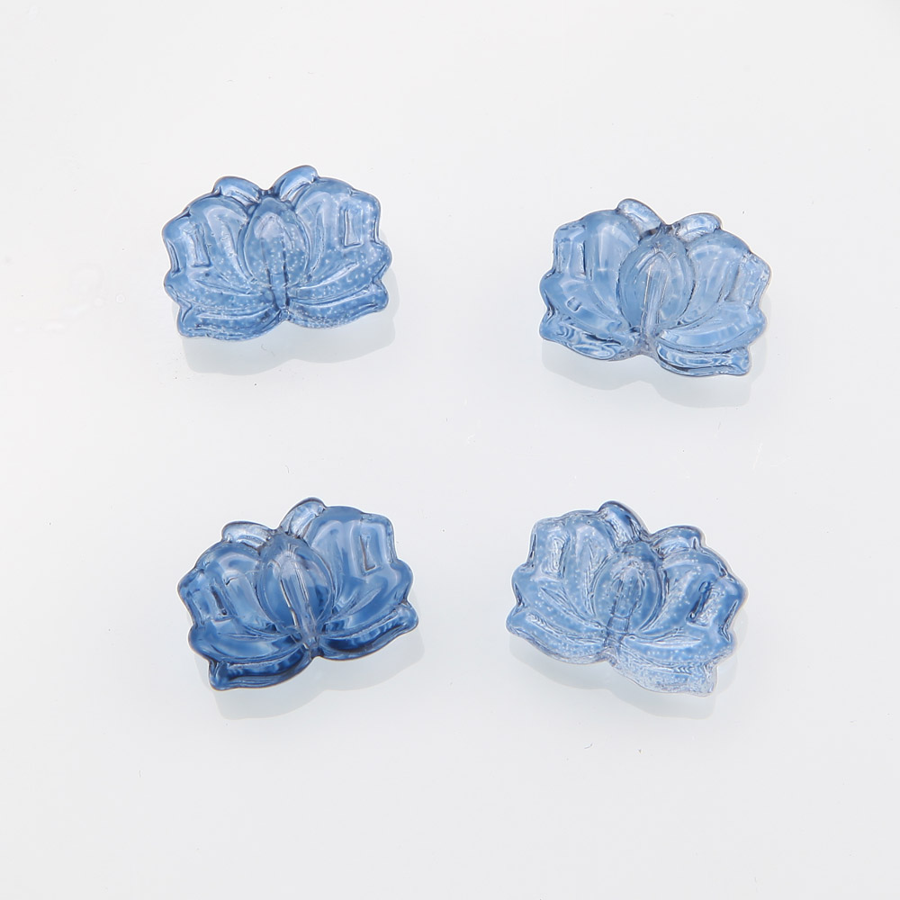 50PCS Flower Glass Beads Charms Pendant Necklace for Jewelry Making Supplies Beaded Findings DIY 10*14mm: GRAY