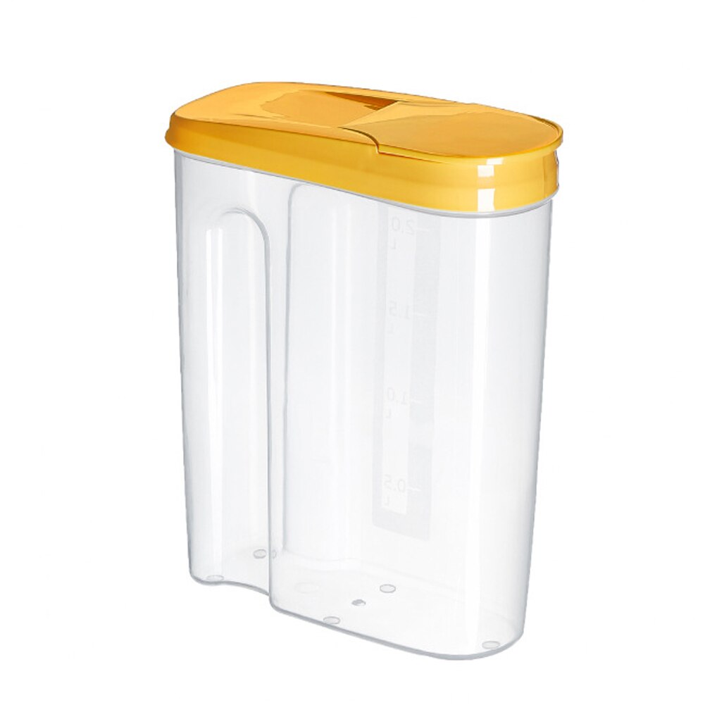 1PC Plastic Food Storage Box With Pour Lids Kitchen Cereals Storage Bottles Rice Beans Sealed Jar Dried Grains Tank1.8L / 2.5L: Wellow 2.5L