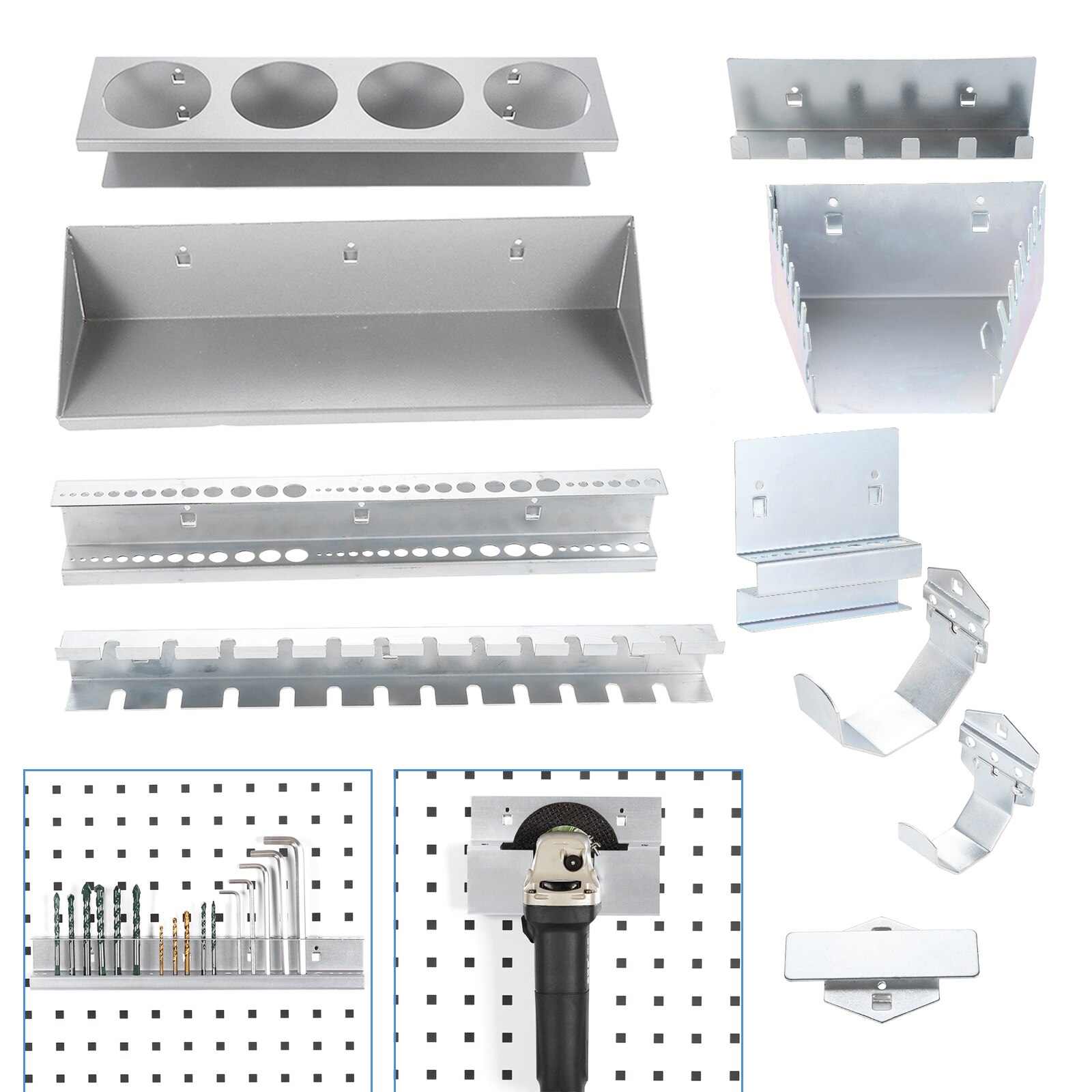 1PC Wrench Organizer Holder Tray Steel Wall Mounted Hook 145mm Tools Rack Toolbox Storage Wrenches Lined Shelf Garage/Garden