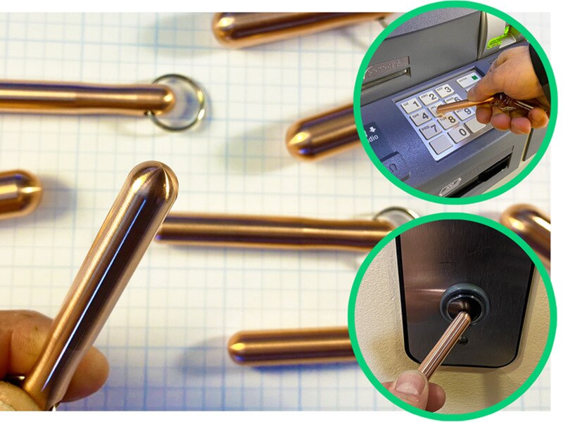 10 Pc Zero-Touch Key Press Key Ring Voor Lift Artefact Hygiëne Edc Lift Druk Handvat Sleutel Veilig Sleutelhanger veiligheid Deur Opener