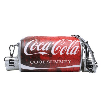 Cola dåser til kvinder skuldertasker til kvinder personlighed netværk crossbody taske til piger mini aftenpung sæk: Rød 2