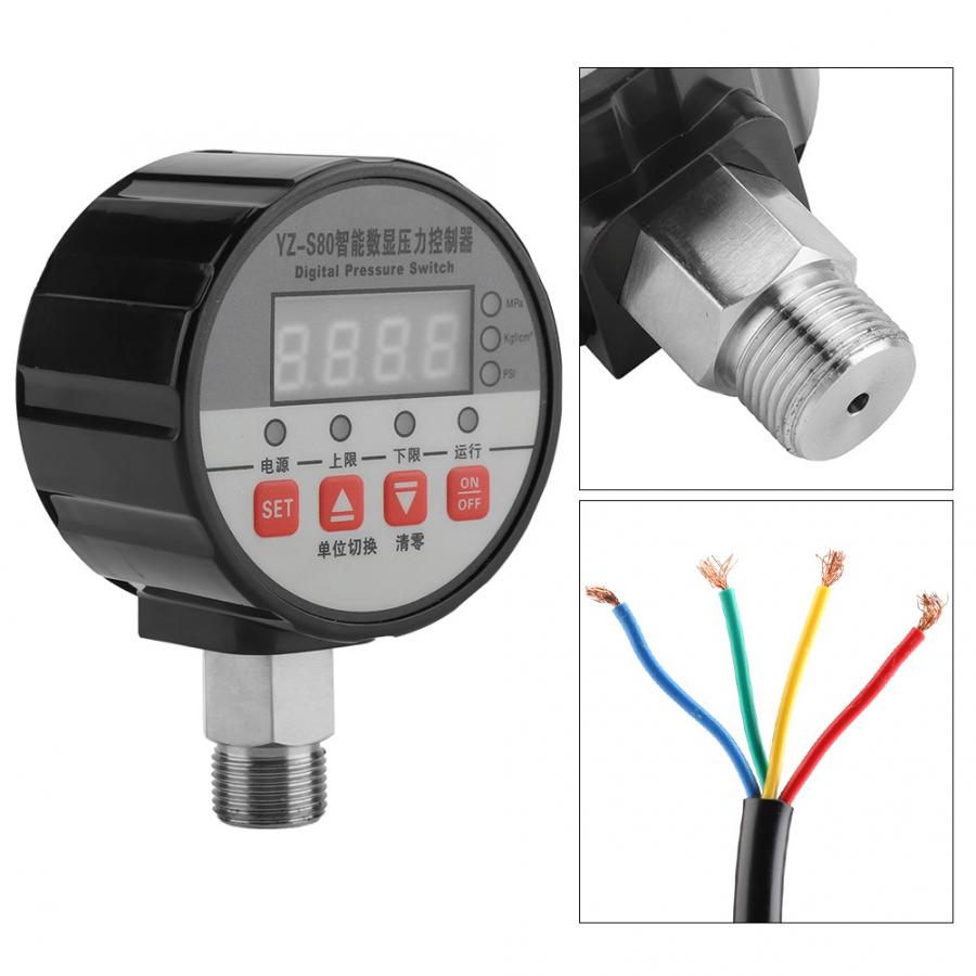 220v digitale trykkregulatorer 0-2 mpa 0.5% fs nøyaktighet for vannpumpe luft 1