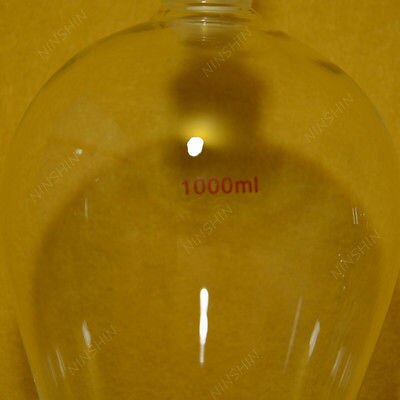 1000 ML, Peervormig Scheitrechter, PTFE Valve, 24/29 Grond Joint