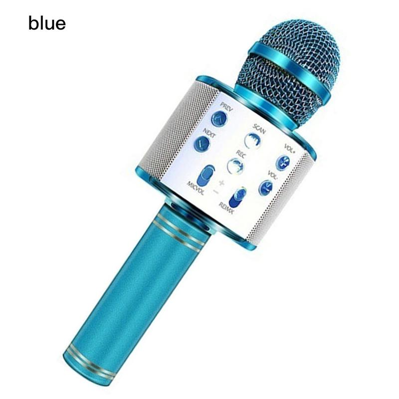 WS858 Portable Bluetooth Karaoke Microphone Wireless Speaker Home KTV Handheld Microphone: Red