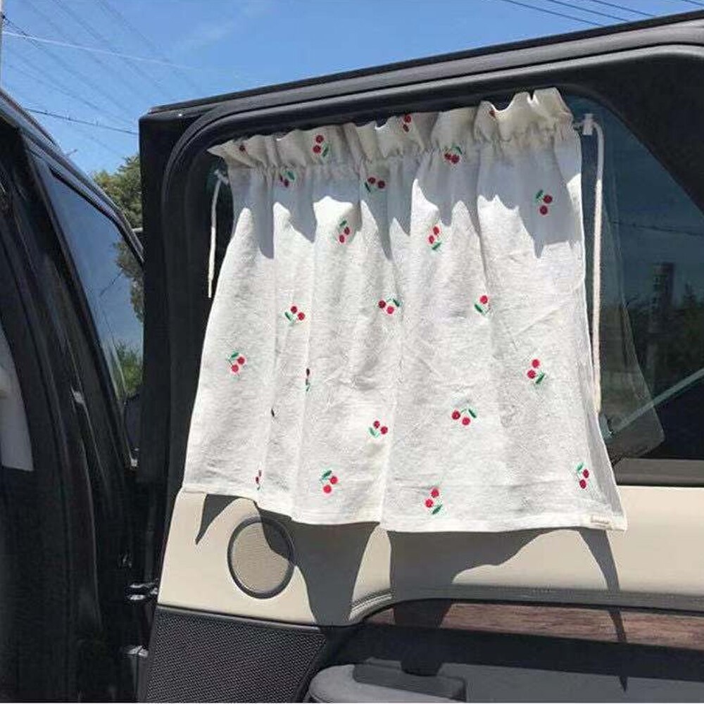 Ins Style-cortina bordada para coche de bebé, parasol de protección solar para ventana, protección UV para niños
