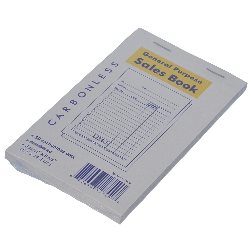 General Purpose Sales Order Book 2-Part 3-11/32 x 5-5/8 inches Receipt Invoice Guest Check 50 Sets per Book, 10 Books per Pack