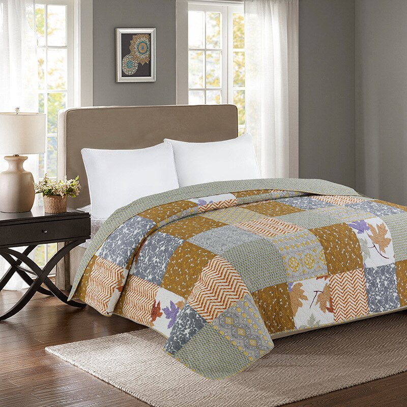 Beddengoed Zomer Gedrukt Quilts Dekens Patchwork Gewatteerde Dekbed Bed Cover Home Textiel Amerikaanse Lucht Cconditioning Quilt: 02