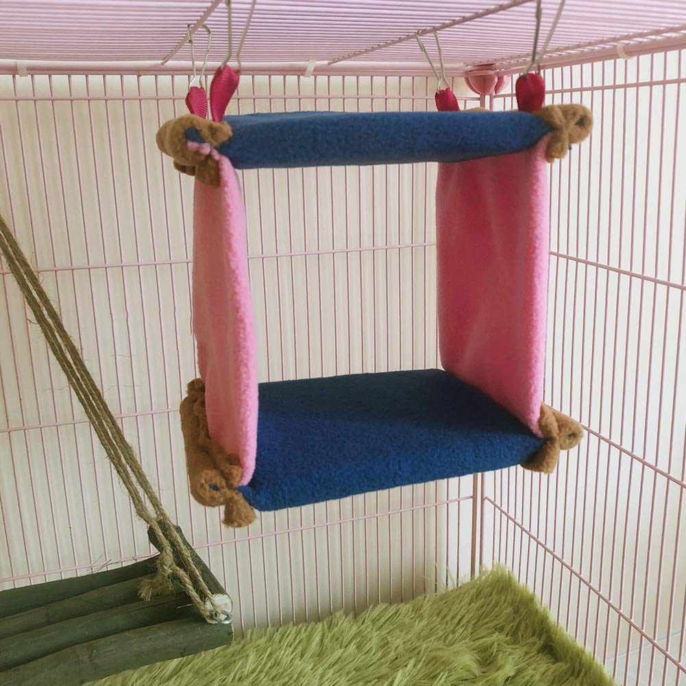 Bird Square Nest Plush Hanging Hammock Happy Hut for Parrot Parakeet Cockatiel Conure Lovebird Finch Cage Perch