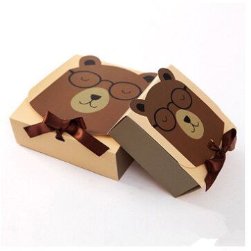 Oeny 4 Stuks Dieren Gunst Geschenkdoos Papieren Zakken Dieren Vos Beer Konijn Thema Verjaardagsfeestje Decoratie Event Supplies candy Box: Bear