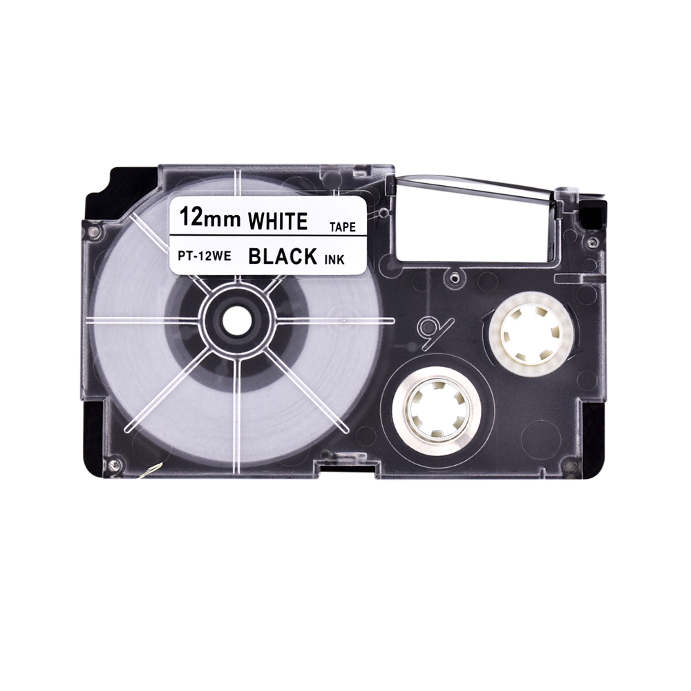 1 Piece PUTY Label Tape 12mm XR-12WE Black On White Compatible Label Tape For Casio KL-170 KL-60 Printer Ribbon PT-12WE