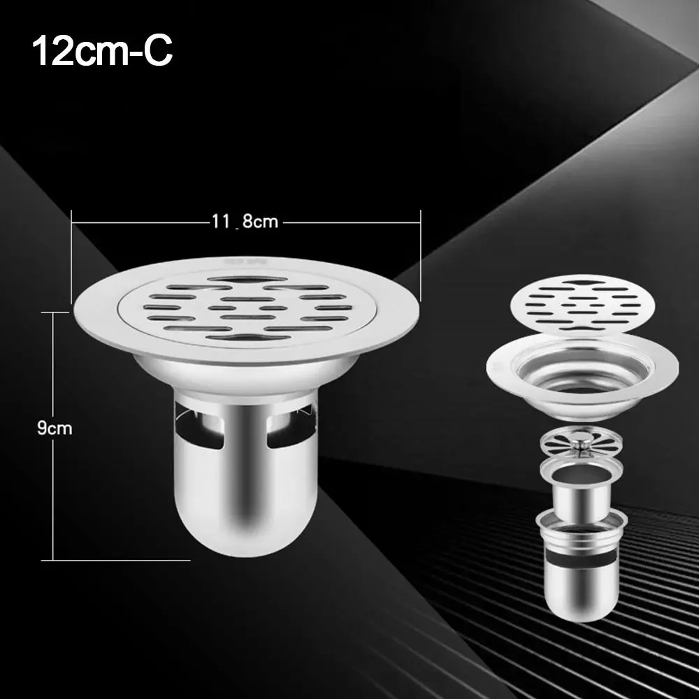 with Grid Grate Cover Shower Floor Drain Stainless steel Square Dual-purpose Floor Drain Dectable Backflow Preventer