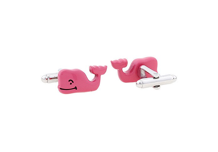 Gemelos de animales personalizados con forma de ballena rosa para hombres románticos a la , de joyería para mujeres, gemelos franceses